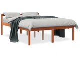  The Living Store Postelja za starejše voščeno rjava 135x190 cm trdna borovina - Postelja Za Starostnike, (21449014) | Shoptok.si