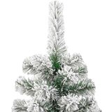 vidaXL Umetno Zložljivo Božično Drevo Zelena in bela 210 cm PVC | Shoptok.si