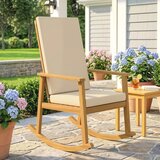  Ljuljačka stolica od akacijevog drva ljuljačka fotelja s visokim naslonom jastuk do 160 kg 60 x 89 x 107 cm bež | shoptok.hr