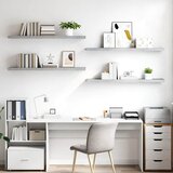  Plutajuće zidne police 4 kom boja betona 120x23,5x3,8 cm MDF | Eponuda.ba