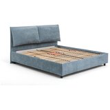 Bonami Selection Modra oblazinjena zakonska postelja z odlagalnim prostorom z ležiščem/roštom 180x200 cm Myra Pillow - | Shoptok.si