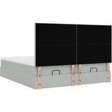 vidaXL Otomanski posteljni okvir z vzmetnicami siv 200x200cm žamet | Shoptok.si