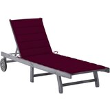 The Living Store Vrtni ležalnik z blazino siv trden akacijev les - Ležalnik, (21480245) | Shoptok.si
