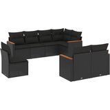  The Living Store Vrtna sedežna garnitura 8-delna z blazinami črn poli ratan - Vrtna Sedežna Garniture, (21443574) | Shoptok.si