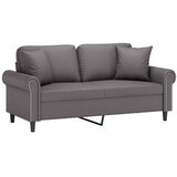  Dvosjed s ukrasnim jastucima sivi 140 cm od umjetne kože | shoptok.hr