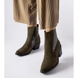 Gemre Green eco-suede ankle boots on a low block heel Sovere | Shoptok.si