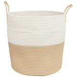  Košara za pohranu bež-bijela Ø 43 x 38 cm od pamuka | shoptok.hr
