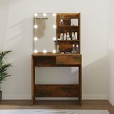 The Living Store Toaletna mizica z LED lučkami dimljeni hrast 74,5x40x141 cm - Toaletna Mizica, (21671216) Cene