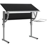  Radni stol crno-sivi 110x53x(58-87) konstruirano drvo i čelik | Eponuda.ba