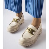 Gemre Beige loafers decorated with a buckle Schlanders Cene