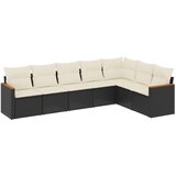  7-dijelni set vrtnih sofa od poliratana s jastucima crni | shoptok.hr