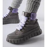 Gemre Gray ankle boots with purple accents Roanoke | Shoptok.si
