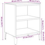  Noćni ormarići 2 kom Crni hrast 40x30x50 cm Drvo | shoptok.hr