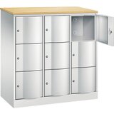C+P Omara s predelki z zaklepanjem RESISTO, VxŠxG 1255 x 1150 x 540 mm, 9 predelkov, svetlo siva RAL 7035 / svetlo siva RAL 7035 | Shoptok.si