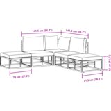 vidaXL Sjedeća garnitura za vrt 5 pcs Crna 211.5 x 211.5 x 71 cm | shoptok.hr