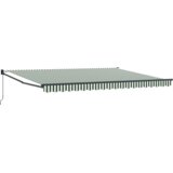vidaXL Ručna Povlačna Tenda Zelena i Bijela 450x300 cm, Tenda Zamjena Tkanine za Okvir 4.5x3 m Zelena i Bijela | shoptok.hr