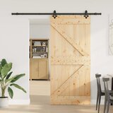 vidaXL Klizna vrata s priborom za montažu 90 x 210 cm masivna borovina | shoptok.hr