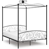 Okvir za krevet s nadstrešnicom crni metalni 180 x 200 cm | shoptok.hr
