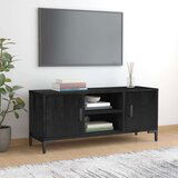 TV ormarić crni 110 x 35 x 48 cm od masivne borovine | shoptok.hr