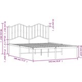  Metalni okvir za krevet s uzglavljem crni 135x190 cm | shoptok.hr