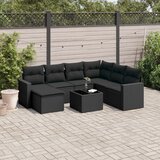 vidaXL 8-dijelni set vrtnih sofa od poliratana s jastucima crni Cijene