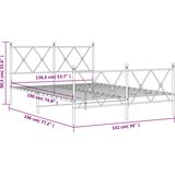 VidaXL Kovinski posteljni okvir z vzglavjem in vznožjem črn 137x190 cm Slike