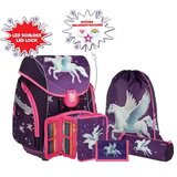 Spirit Pegaz Vijolični 5-delni komplet šolske torbe z dodatki z LED lučjo | Shoptok.si