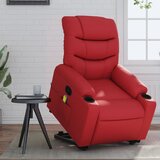 Maison Chic masažni naslanjač - Relax naslanjač s funkcijo vstajanja rdeče umetno usnje, (22061979) | Shoptok.si