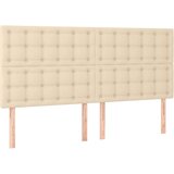  Posteljni okvir z vzglavjem krem 200x200 cm blago, (20904818) | Shoptok.si