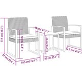  3-dijelni vrtni blagovaonski set s jastucima smeđi od PP ratana | shoptok.hr