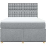 vidaXL Box spring posteljni z vzmetnico svetlo siv 140x190 cm blago | Shoptok.si