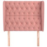  Vzglavje z ušesi roza 103x23x118/128 cm žamet, (20794452) | Shoptok.si