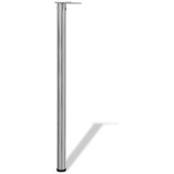 vidaXL 4 Nastavljive Noge za Mizo Brušeni Nikelj 1100 mm | Shoptok.si