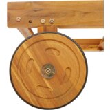 vidaXL sončna ležalna postelja s blazino in mizico Bež trd akacijev les | Shoptok.si