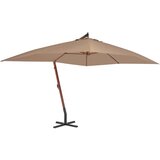 vidaXL previsni senčnik z lesenim drogom 400x300 cm taupe Cene