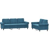 VidaXL 2-dijelni set sofa s jastucima plavi baršunasti VidaXL 2-dijelni set sofa s jastucima plavi baršunasti Slike