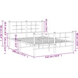  Metalni okvir kreveta uzglavlje i podnožje crni 135x190 cm | shoptok.hr