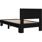  Okvir za krevet crni 75 x 190 cm od konstruiranog drvo i metal | Shoptok.si
