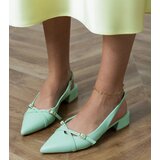 Gemre Green low heel slingback pumps Ferli | Shoptok.si