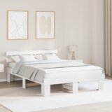 vidaXL Krevetni okvir s uzglavljem Beli 160x200 cm Puni bor | shoptok.hr