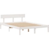 vidaXL Krevet s regalom z knjige bez madraca bijeli 150x200cm borovina | shoptok.hr