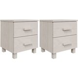 The Living Store Nočna omarica HAMAR 2 kosa bela 40x35x44,5 cm trdna borovina - Nočna Omarica, (21420746) | Shoptok.si