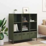 vidaXL Visoka komoda maslinastozeleni 101,5x39x103,5 cm od čelika | shoptok.hr