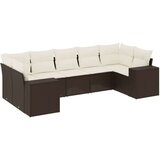 vidaXL 7-dijelni set vrtnih sofa od poliratana s jastucima smeđi | shoptok.hr