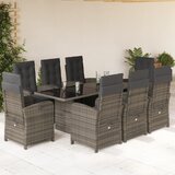 vidaXL 9-dijelni vrtni blagovaonski set sivi od poliratana | shoptok.hr