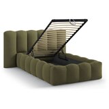 Micadoni Kaki zeleni tapecirani krevet s prostorom za odlaganje s podnicom 90x200 cm Lupine – | shoptok.hr