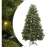 vidaXL Umestno božično drevo z LED lučmi Zelena 240 cm PVC in kovina | Shoptok.si