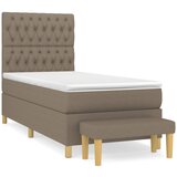 vidaXL Krevet s oprugama i madracem smeđesivi 90x190 cm od tkanine | shoptok.hr