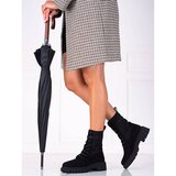 SHELOVET Black suede lace-up workers | Shoptok.si