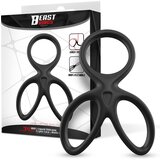 Beast Rings Triple Penis & Testicles Ring Liquid Silicone Black | shoptok.hr